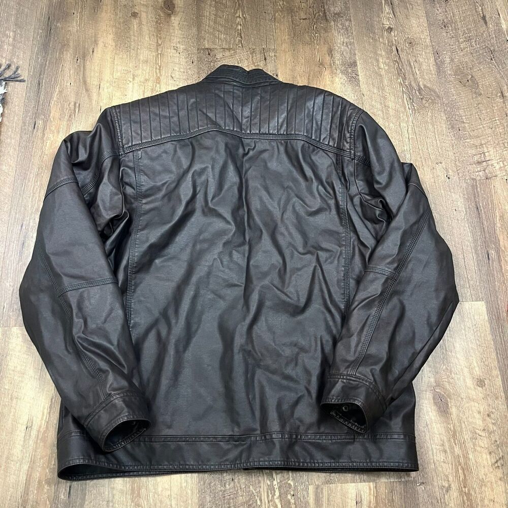 Cody James Leather Moto Distressed Brown Jacket Full Zip Western Men's XL Lined - Picture 7 of 11